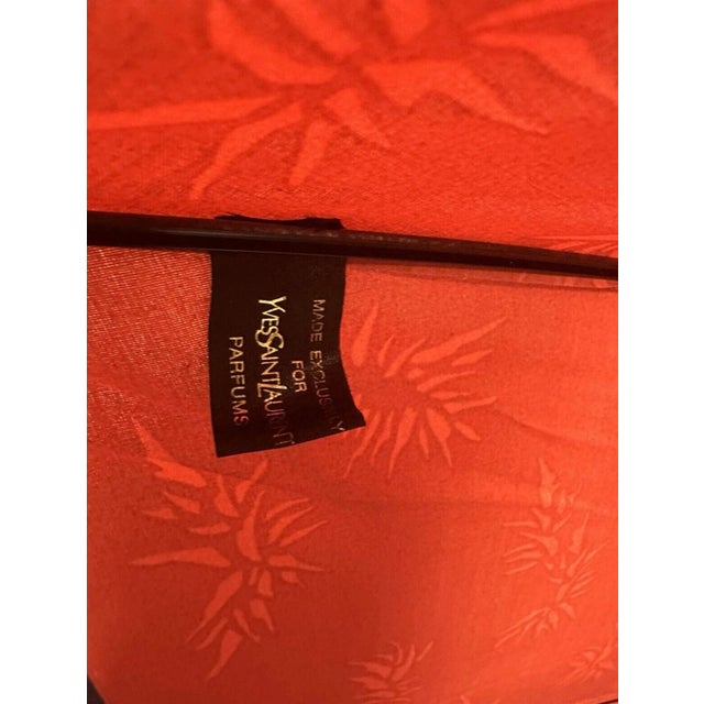 Vintage Ysl / Yves St Laurent Red & Navy Blue Tassel Umbrella With Bamboo Handle For Sale In Dallas - Image 6 of 6