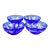 Vintage Blue Cut to Clear Lead Crystal Salt Cellars-Set of 4 For Sale