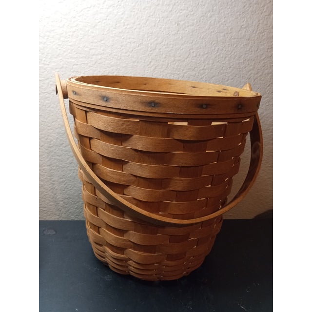Wood Handwoven 1995 Longaberger Fruit Basket For Sale - Image 7 of 7