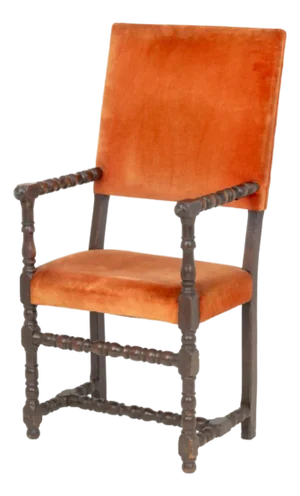 Italian Baroque Velvet Upholstered Armchair