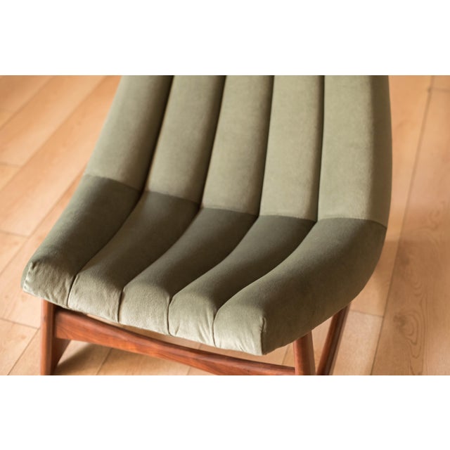 1960s Vintage Sculptural Solid Walnut Tufted Slipper Lounge Chair by Adrian Pearsall For Sale - Image 5 of 13