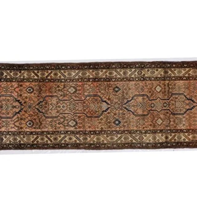 1920s Persian Mishan Malayer 3'2" X 12'9" For Sale - Image 4 of 10