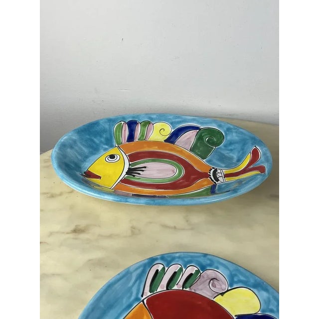 Ceramic Glazed Ceramic Plates from La Musa, Italy, 1980s, Set of 4 For Sale - Image 7 of 9