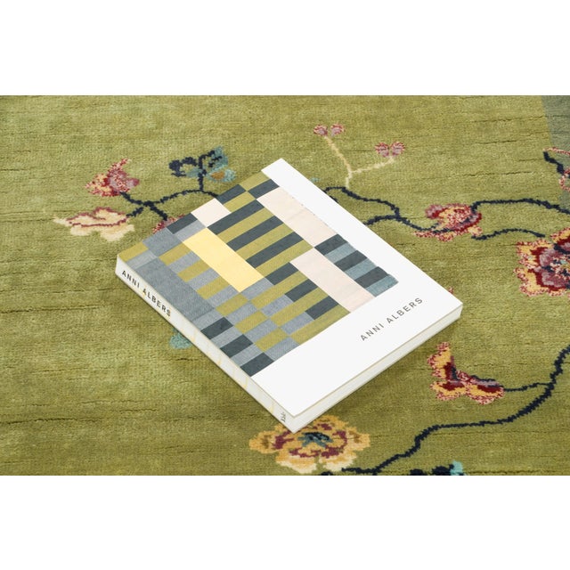 Olive Contemporary Chinese Deco Style Square Floral Wool Rug by Rug & Kilim, India For Sale - Image 8 of 8