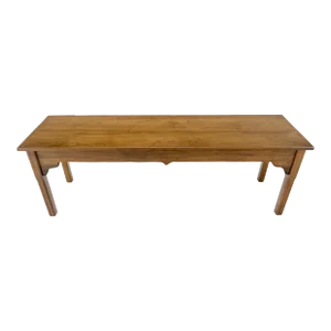 Arts & Crafts Style Custom Solid Varnished Walnut 54" Long Bench Shaker Style