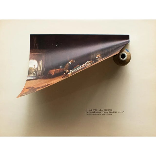 1954 After Jan Steen "The Lovesick Maiden", Vintage Full-Color Print For Sale - Image 4 of 8