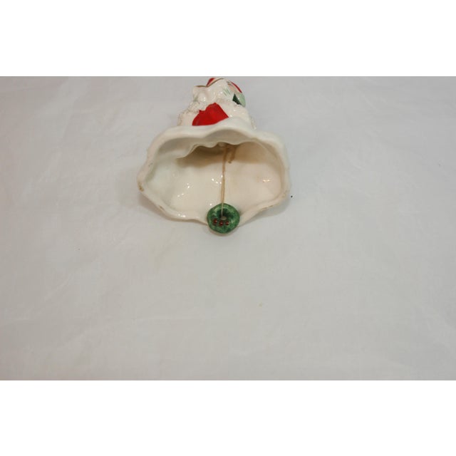 Red Mid Century Ceramic Singing Spaghetti Elf Christmas Bell Figurine For Sale - Image 8 of 9