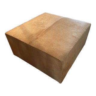 Restoration Hardware Hair-On-Hide Cooper Square Ottoman For Sale