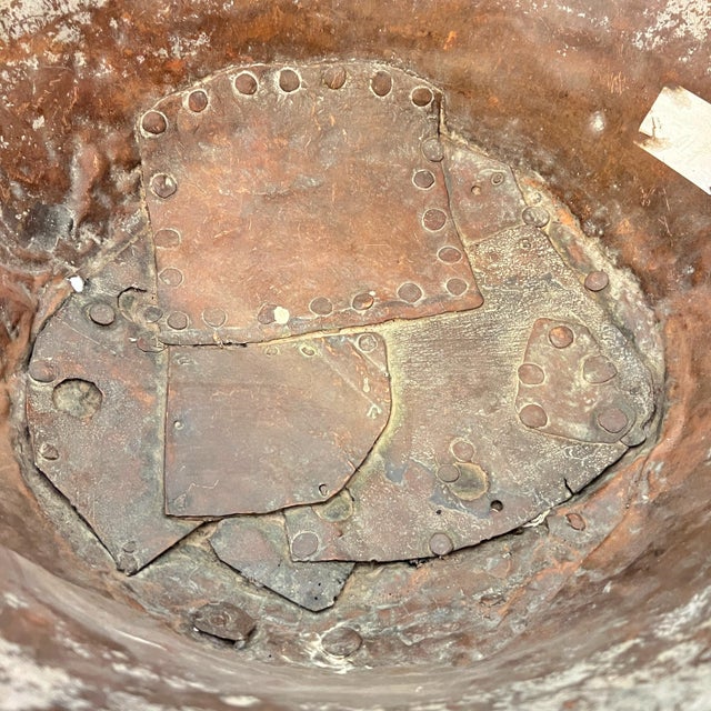 19th Century Monumental Hand-Hammered Primitive Copper Basin For Sale - Image 14 of 16