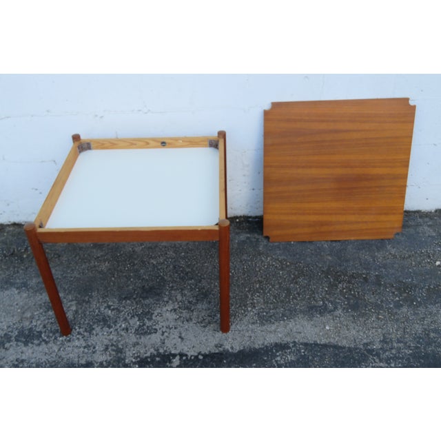 Mid-Century Modern Danish Georg Petersen Flip Top Card Game Chest Board Table 6271 For Sale - Image 3 of 16