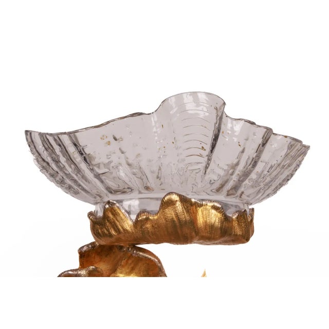 Traditional Monumental Silvered and Gilt-Bronze Glass Centerpiece of "Poseidon" For Sale - Image 3 of 16