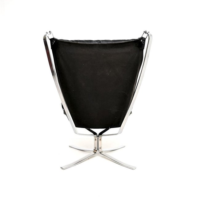 Set of Vintage Chrome and Leather Falcon Chair and Ottoman by Sigurd Ressel for Vatne Møbler, 1960s, Set of 2 For Sale - Image 12 of 14