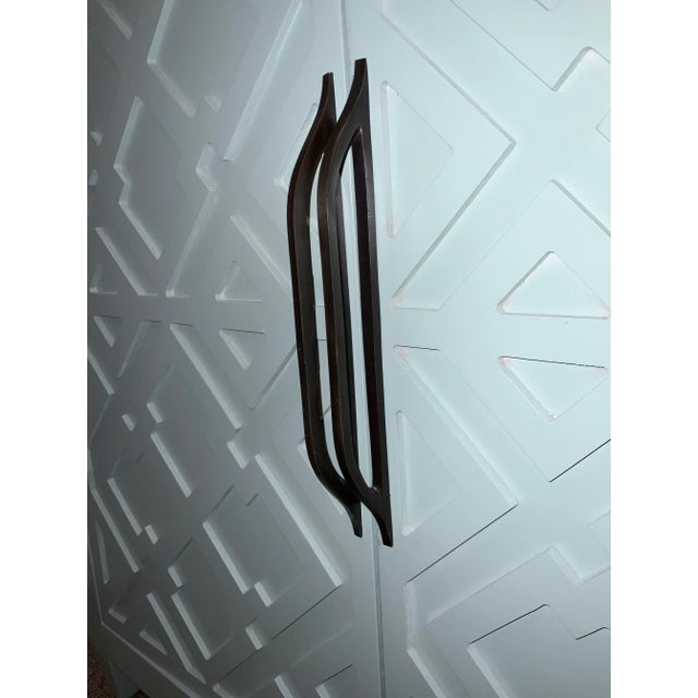 Modern Ronin’s Egg Blue Geometric Cabinet For Sale - Image 4 of 7