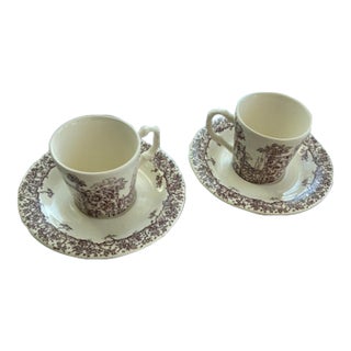 Hermes Les Maisons Enchantees Cup and Saucer Set - 4pcs For Sale