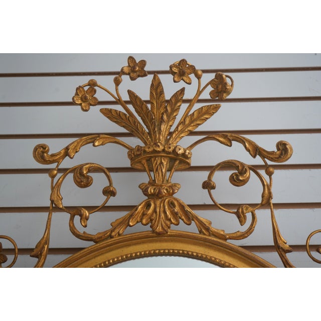 Carvers' Guild Carvers Guild Adams Style Gold Frame Mirror For Sale - Image 4 of 12