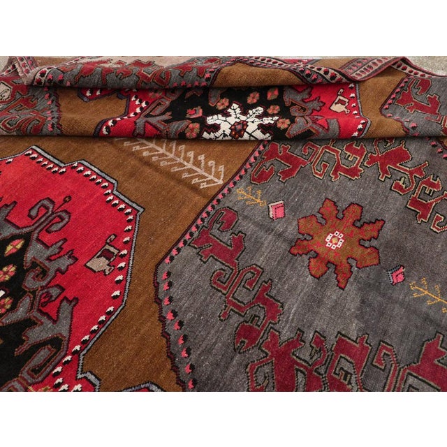 Brown Galerie Shabab Collection Mid-20th Century Turkish Anatolian Room Size Carpet For Sale - Image 8 of 8