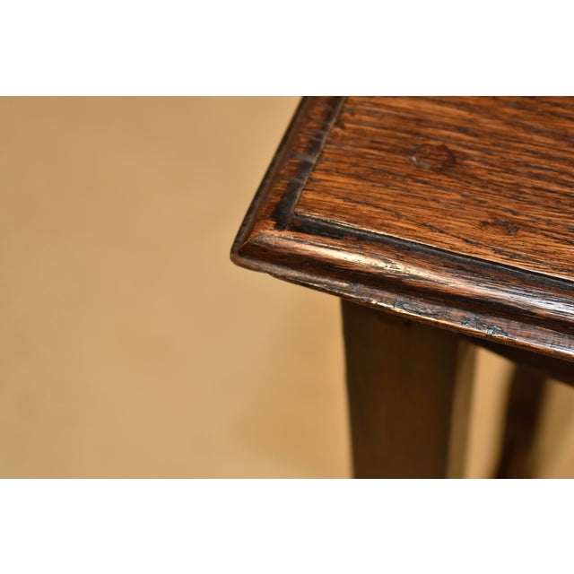 Circa 1900 Edwardian Oak Side Table From England For Sale - Image 9 of 11
