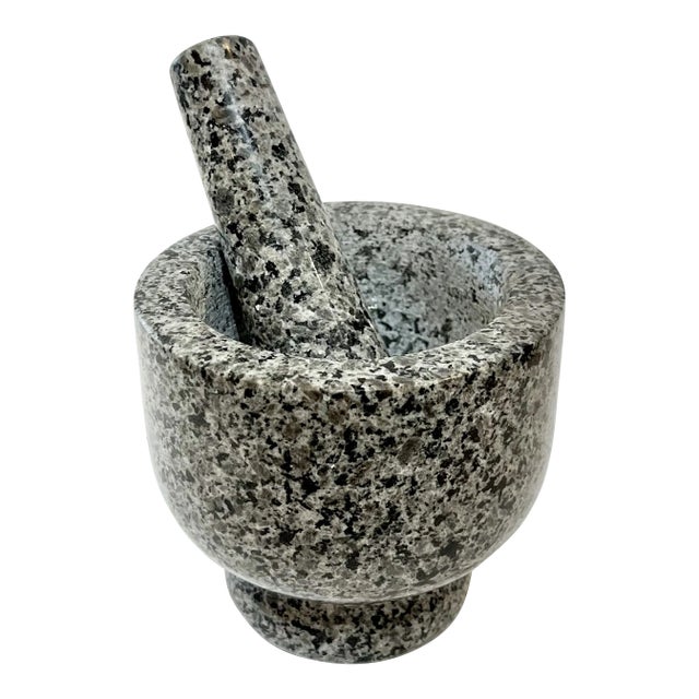 Vintage Granite Mortar and Pestle For Sale