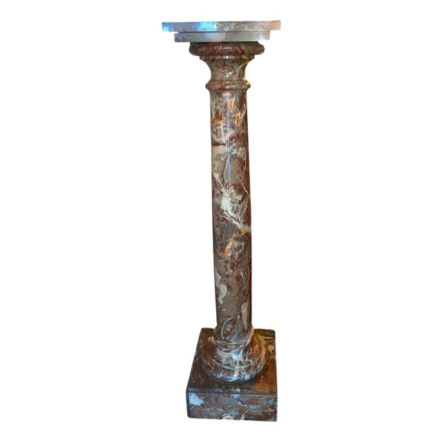 Early 20th Century Italian Breccia Pernice Marble Pedestal Column For Sale