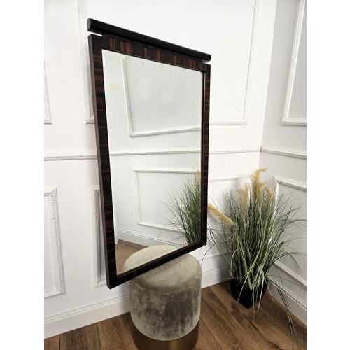 Very elegant Italian Art Deco Regency mirror with beautiful and iconic frame in walnut burl wood. The Art Deco style, that...