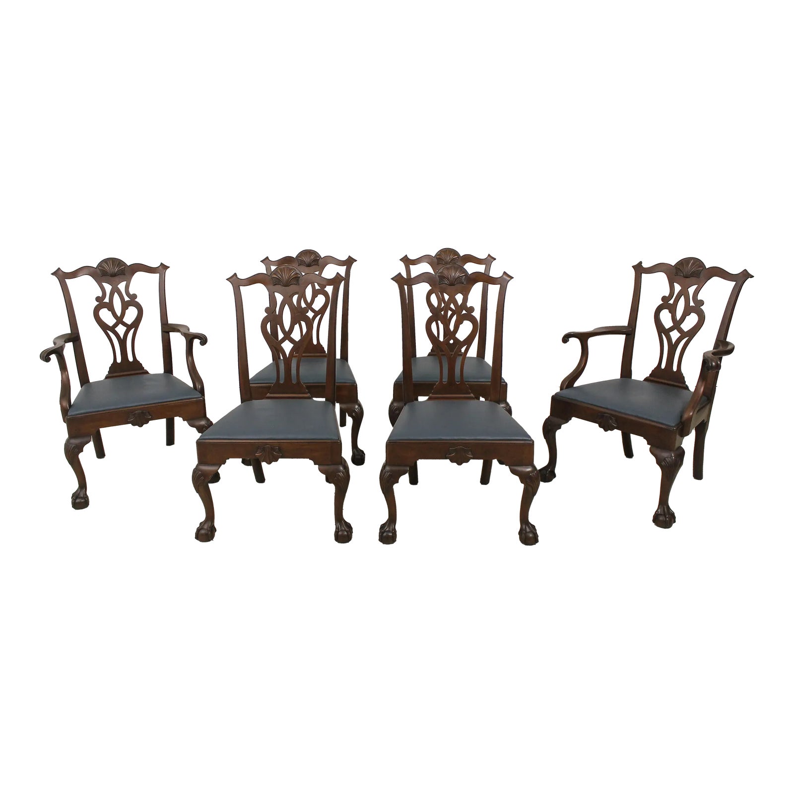 Set of 6 Kittinger Balleroy Collection Clawfoot Mahogany Dining Room Chairs Chairish