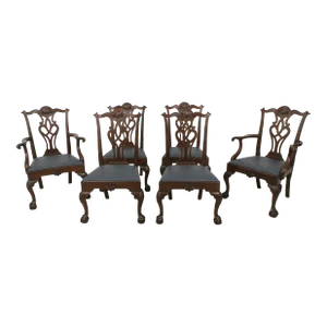 Set of 6 Kittinger Balleroy Collection Clawfoot Mahogany Dining Room Chairs