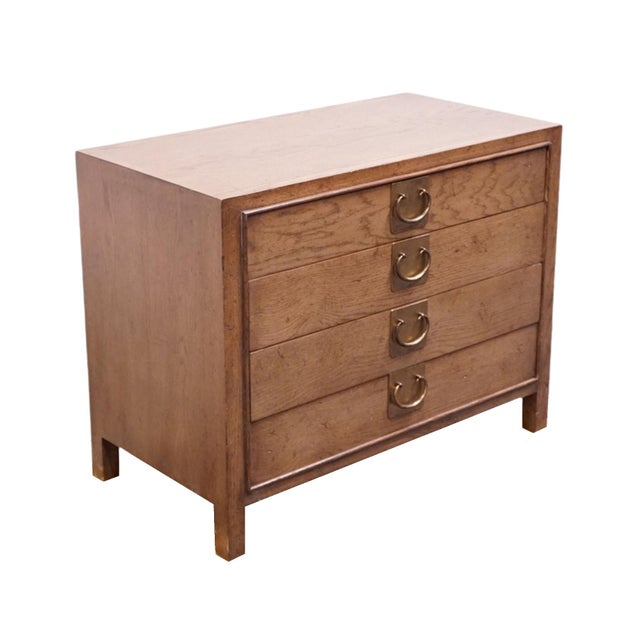Mount Airy Furniture Company Mount Airy Solid Ash Italian Neoclassical Tuscan Style 36" Four Drawer Low Chest / Nightstand 1783 For Sale - Image 4 of 13