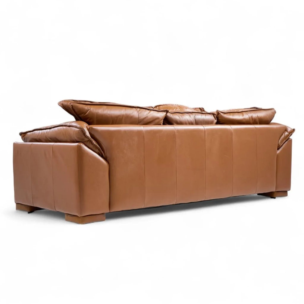 Niels Eilersen Monza Mid Century Danish Leather Three-Seat Sofa