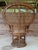 English Vintage Mid-Century Bohemian Wicker & Rattan Peacock Fan Chair For Sale - Image 3 of 12