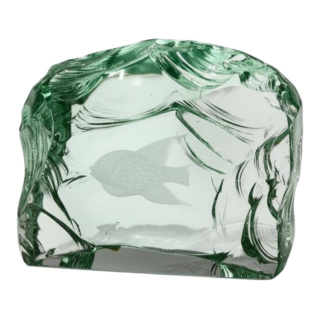 Vicke Lindstrand for Kosta Boda Glass Fish Sculpture For Sale