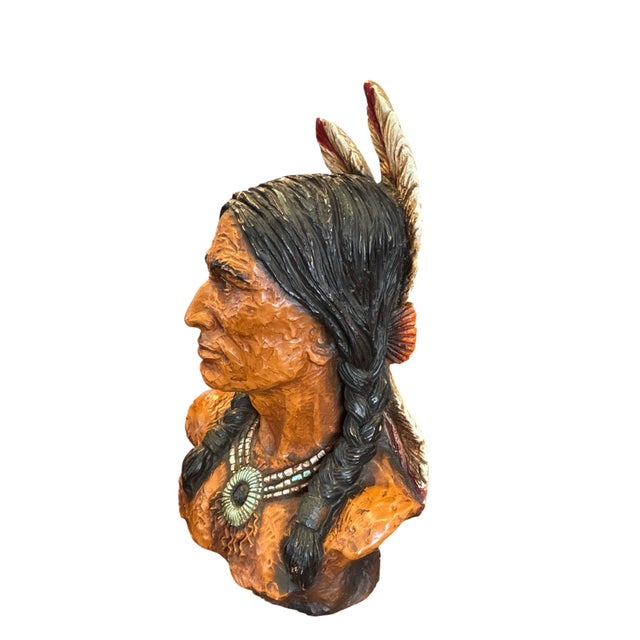 This vintage Native American chief bust was designed and signed by artist Vaughn Kendrick and manufactured by the Chicago...