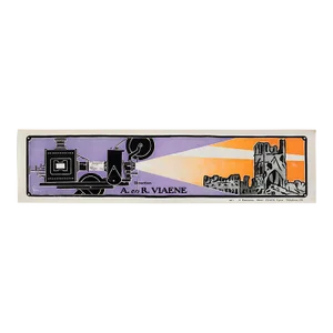 1920s French Art Deco Movie Camera Poster - Wwi Ypres Ruins (Purple)