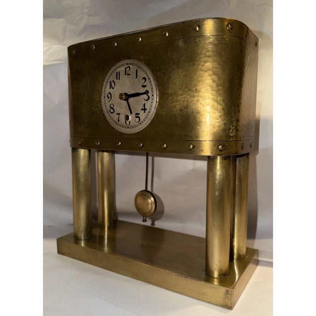 Antique German Arts & Crafts Portico Clock For Sale - Image 4 of 12