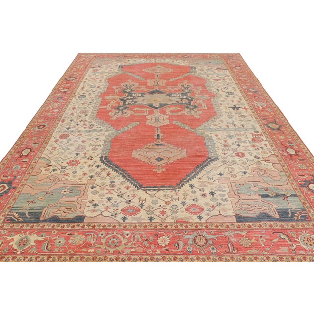 2010s Rug & Kilim’s Persian Bakshaish Style Rug in Red With Geometric Medallion For Sale - Image 5 of 8