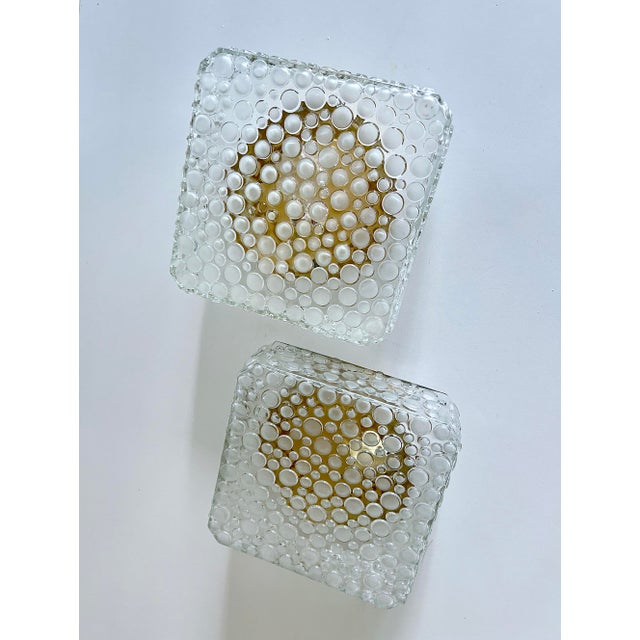 Gold Vintage Bubble Glass Sconces from Erco, 1970s, Set of 2 For Sale - Image 8 of 18