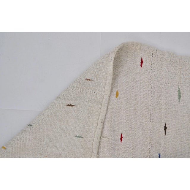 1960s Minimalist Designer Turkish Hemp Kilim Rug For Sale - Image 10 of 11