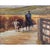 Vintage Howard Carr Rancher on Horseback at Corral oil painting, circa 1980-90. This vintage Howard Carr painting comes...