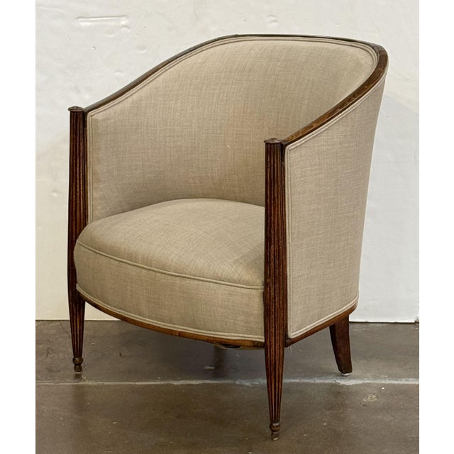Pair of French Lounge Chairs in the Art Deco Style (Individually Priced) For Sale - Image 9 of 15