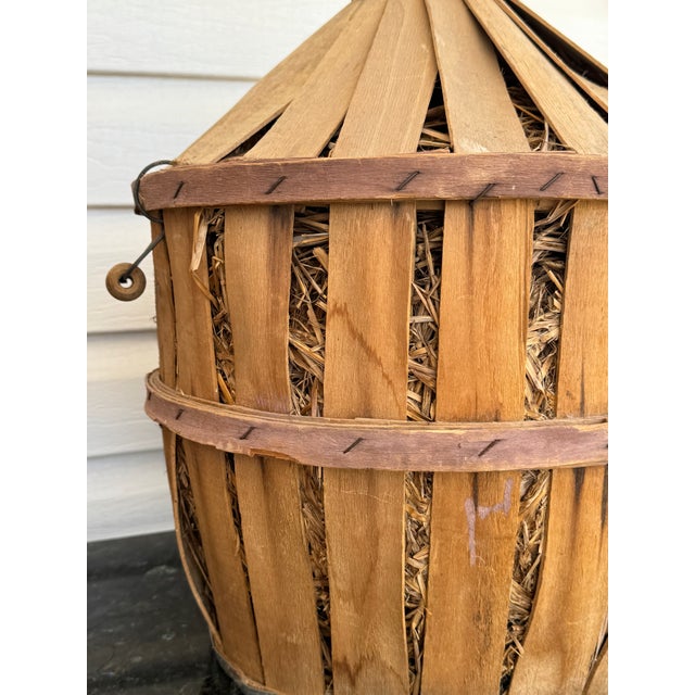 Wood Antique Crated French Demijohn Lamps - a Pair For Sale - Image 7 of 10