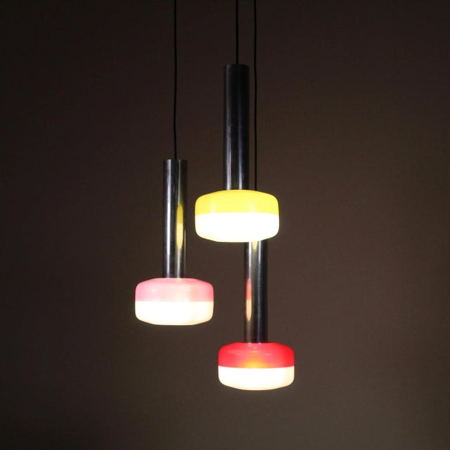 Coloured Chandelier from Stilnovo, 1960s For Sale - Image 5 of 9