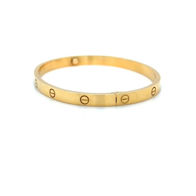Cartier Cartier, Love Medium Model Bangle Bracelet, 18k Yellow Gold, Size 18 For Sale - Image 4 of 9