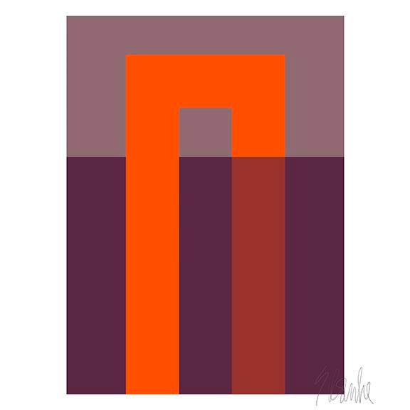Mid-Century Modern Orange Hooks Fine Art Prints 40"x50" by Liz Roache For Sale - Image 3 of 11