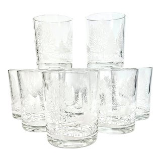 Snowy Double Old Fashioned Glasses- Set of Eight For Sale