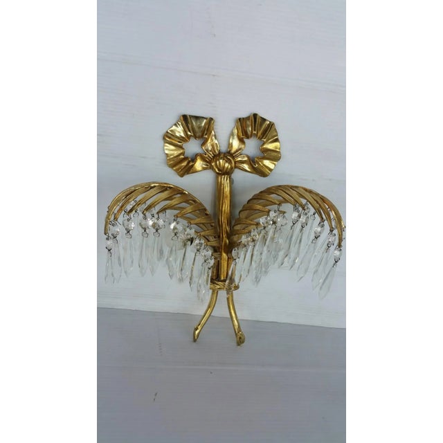 Pair of bronze palm leaf sconces by Josef Hoffmann and Bakalowits.