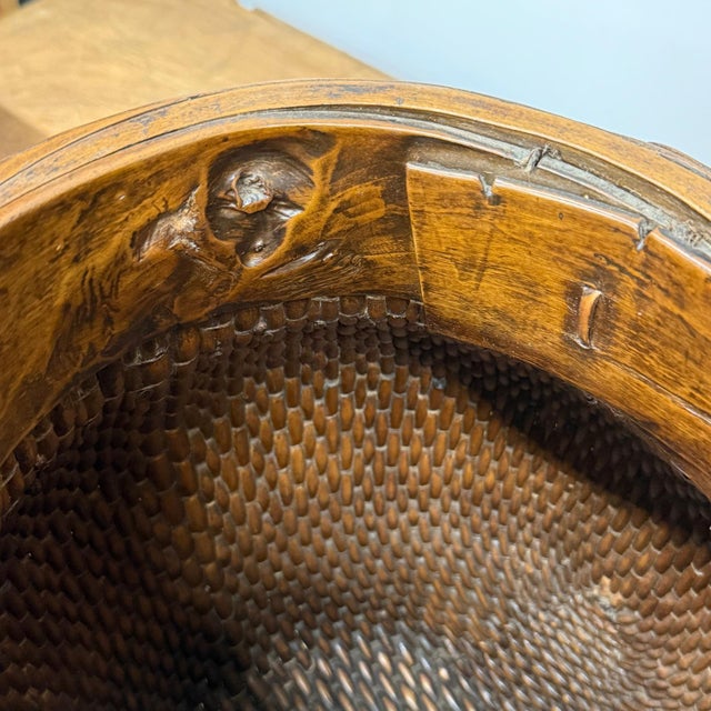 Mid 20th Century Woven Rattan Baskets with Wooden Rims, Sold Per For Sale - Image 5 of 14