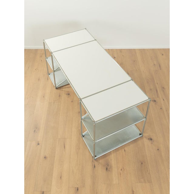 Silver Vintage Desk in Stainless Steel, 1980s For Sale - Image 8 of 12