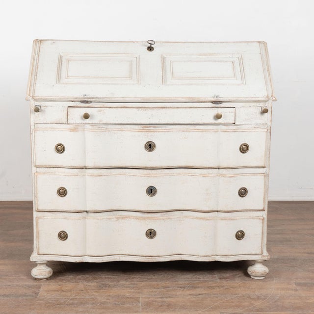 Early 19th Century 19th Century Swedish White Rococo Secretary Bureau For Sale - Image 5 of 13