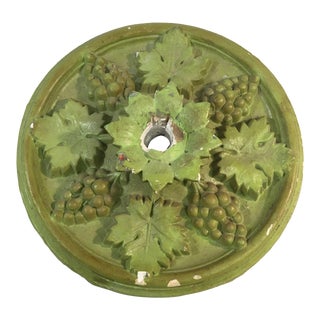 Vintage Plaster Ceiling Medallion With Grape Motifs For Sale