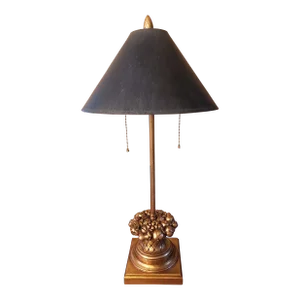 Late 20th Century Gilt Bouquet Basket Lamp