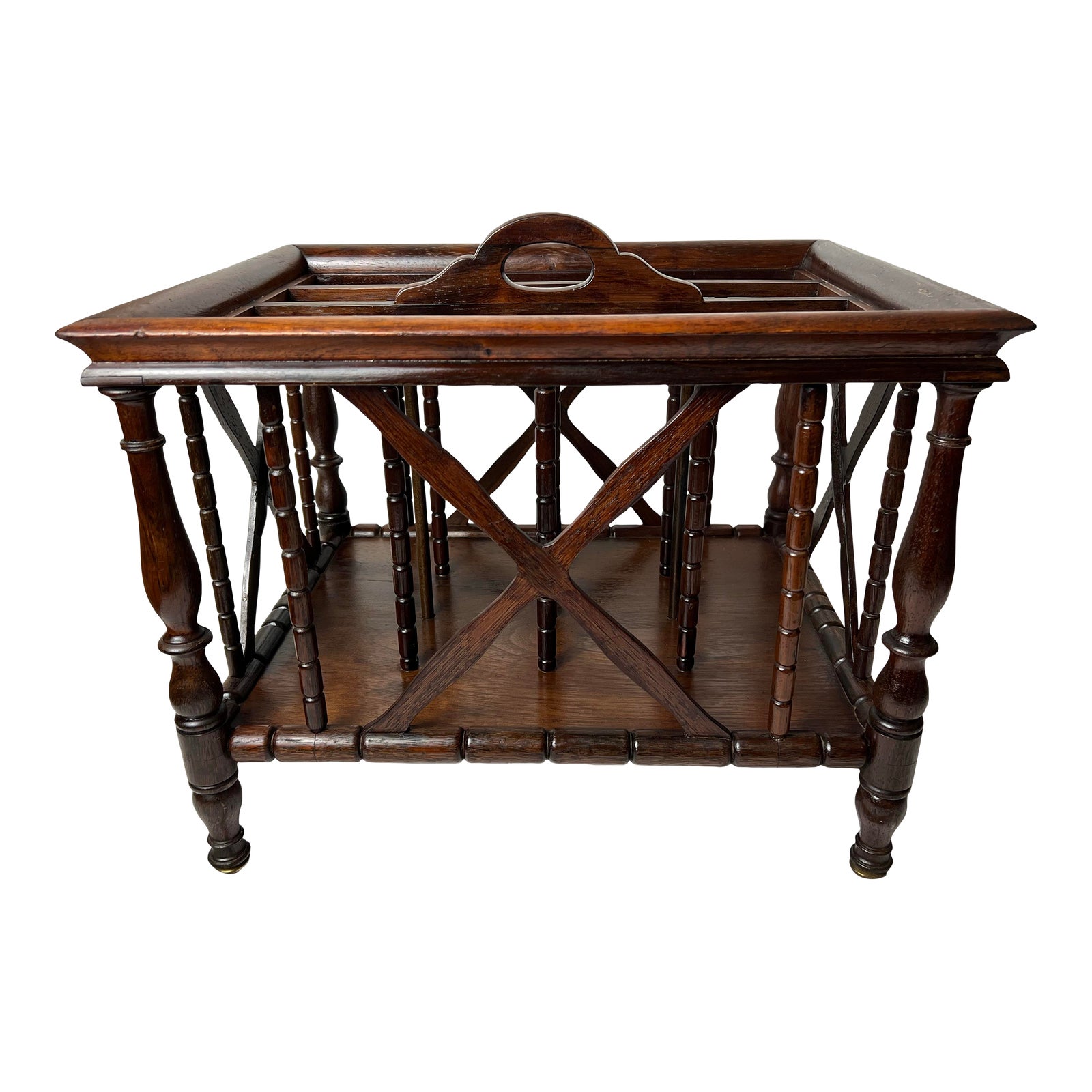 Late 19th Century Antique C1800s English Wooden Canterbury Magazine ...